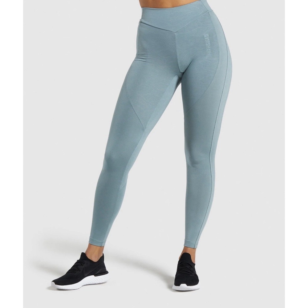 Gymshark Lustre Leggings In Turquoise Size XS Activewear Gym High Rise No Tag